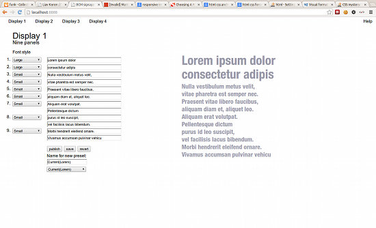 BCM web interface screenshot